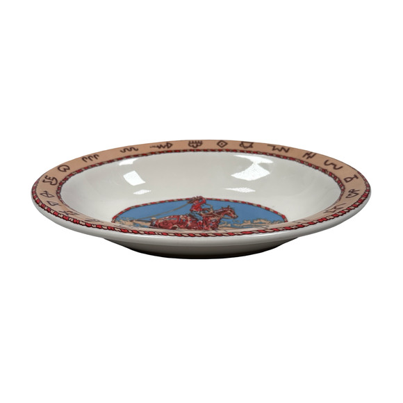 Pipestone Cow Camp Vegetable Bowl 12" Cowboy Horse Scene Oval Buckeye Blake - Picture 2 of 8